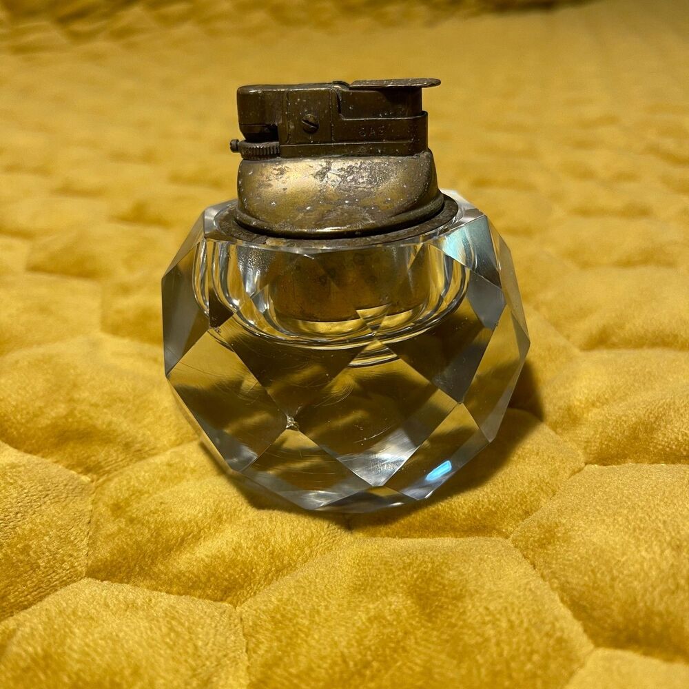 Vintage crystal table lighter